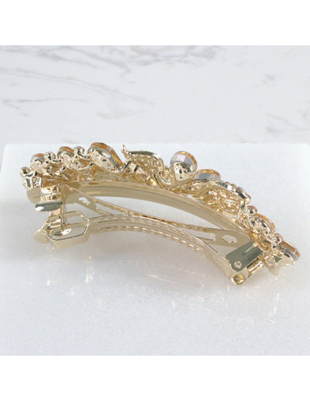 Klamra francuska kwiatek kryształki i cyrkonia Lolita Akcesoria