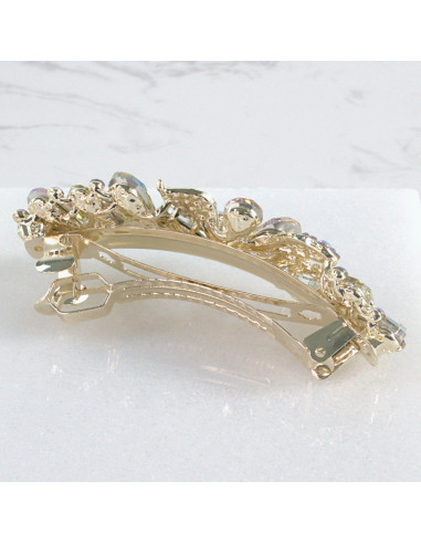 Klamra francuska kwiatek kryształki i cyrkonia...