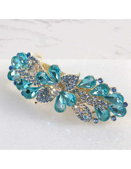 Klamra francuska kwiatek kryształki i cyrkonia Lolita Akcesoria