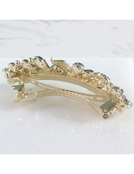 Klamra francuska kwiatek kryształki i cyrkonia Lolita Akcesoria