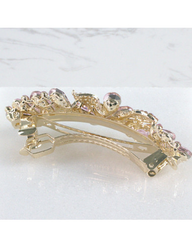 Klamra francuska kwiatek kryształki i cyrkonia...