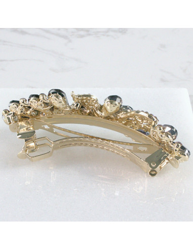 Klamra francuska kwiatek kryształki i cyrkonia...
