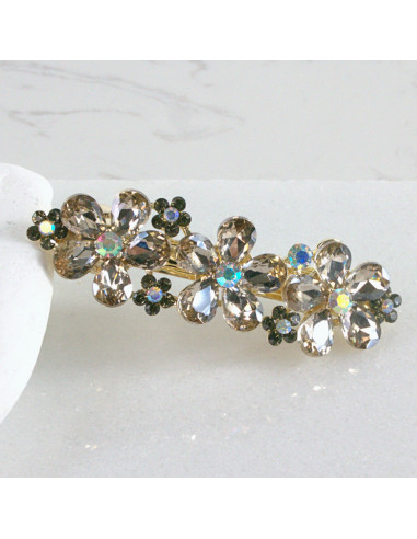 Klamra francuska 3 kwiatki kryształki Lolita...