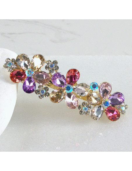 Klamra francuska 3 kwiatki kryształki Lolita Akcesoria