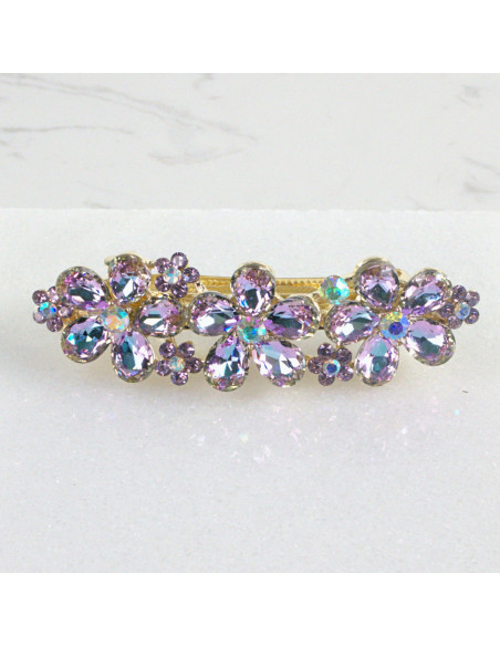 Klamra francuska 3 kwiatki kryształki Lolita Akcesoria