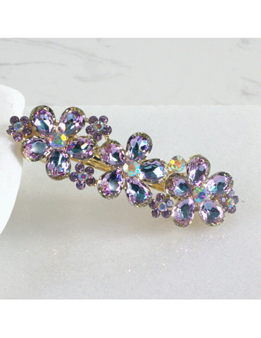 Klamra francuska 3 kwiatki kryształki Lolita...