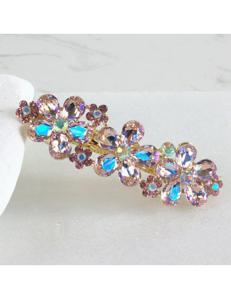 Klamra francuska 3 kwiatki kryształki Lolita Akcesoria