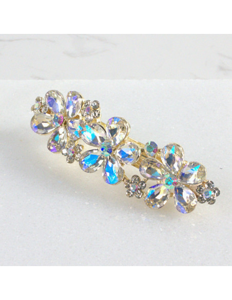 Klamra francuska 3 kwiatki kryształki Lolita Akcesoria