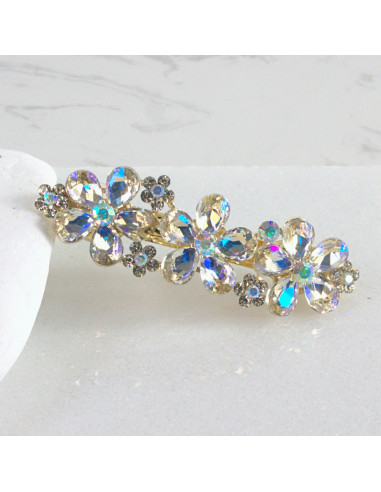 Klamra francuska 3 kwiatki kryształki Lolita...