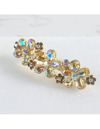 Klamra francuska 3 kwiatki kryształki Lolita...