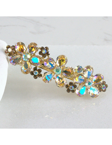 Klamra francuska 3 kwiatki kryształki Lolita Akcesoria