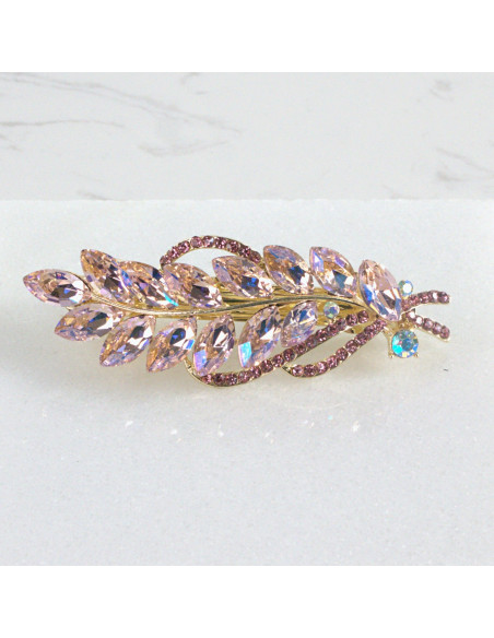 Klamra francuska listek z kryształami Lolita akcesoria