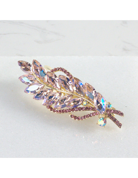 Klamra francuska listek z kryształami Lolita akcesoria