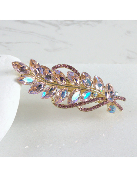 Klamra francuska listek z kryształami Lolita akcesoria