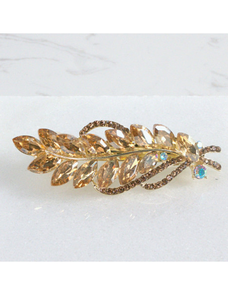 Klamra francuska listek z kryształami Lolita akcesoria