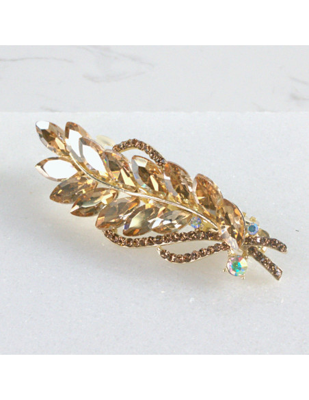 Klamra francuska listek z kryształami Lolita akcesoria