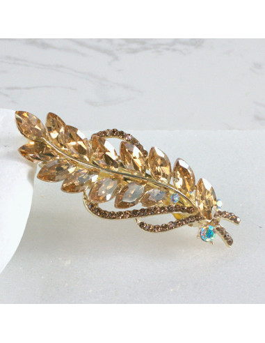 Klamra francuska listek z kryształami Lolita...