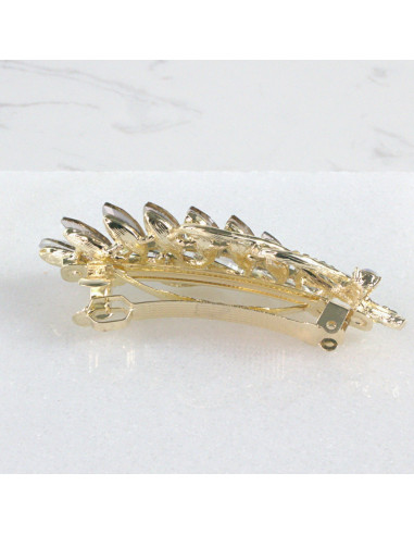 Klamra francuska listek z kryształami Lolita...