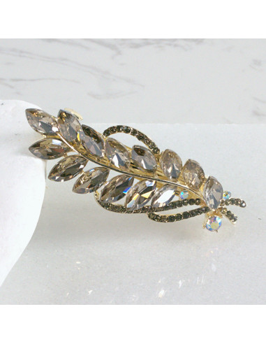 Klamra francuska listek z kryształami Lolita...