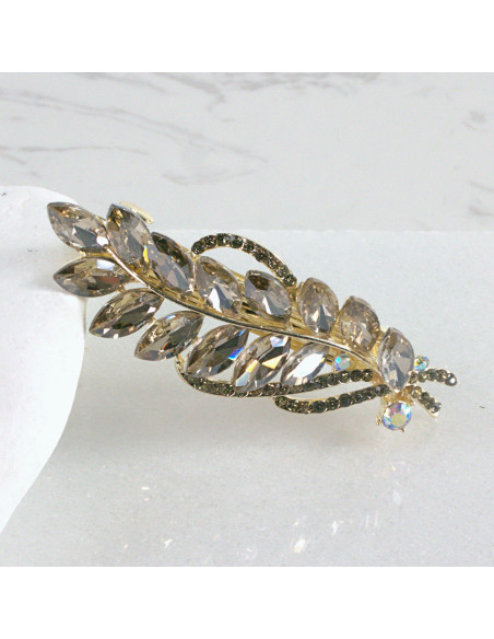 Klamra francuska listek z kryształami Lolita akcesoria