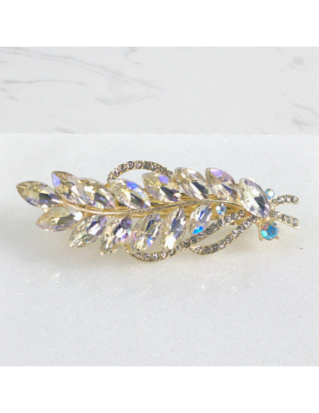 Klamra francuska listek z kryształami Lolita akcesoria