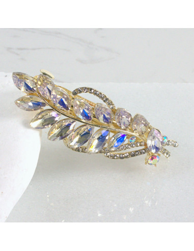 Klamra francuska listek z kryształami Lolita...