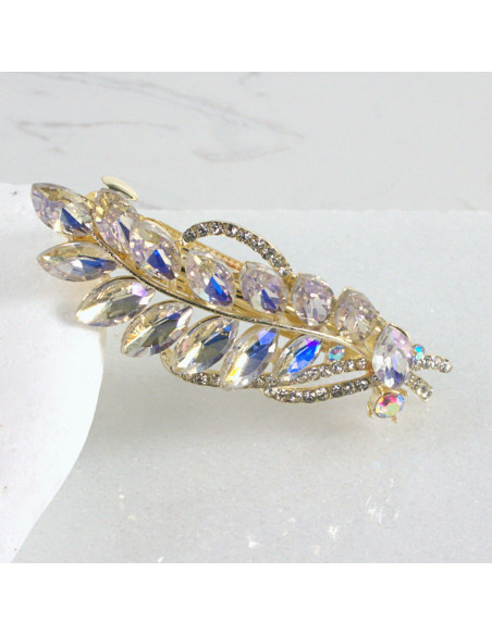 Klamra francuska listek z kryształami Lolita akcesoria