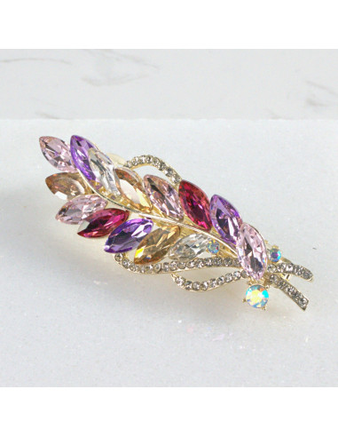 Klamra francuska listek z kryształami Lolita...