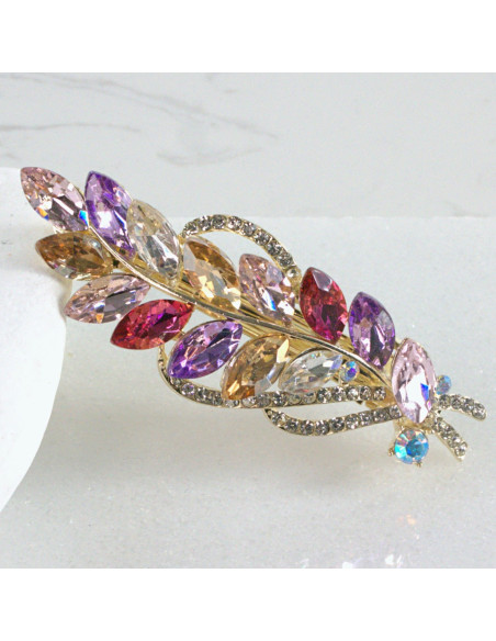 Klamra francuska listek z kryształami Lolita akcesoria