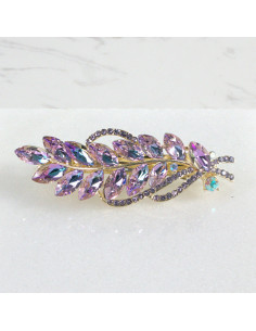 Klamra francuska listek z kryształami Lolita akcesoria