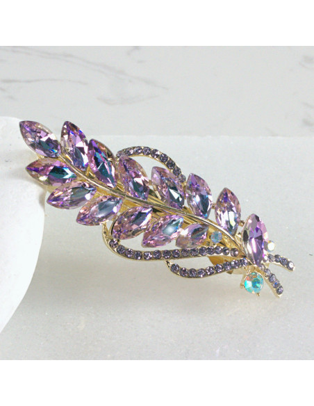 Klamra francuska listek z kryształami Lolita akcesoria