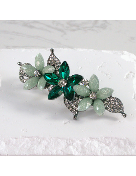 Klamra francuska 3 kwiatki z kryształkami Lolita Akcesoria