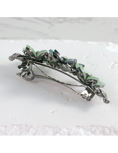 Klamra francuska 3 kwiatki z kryształkami...