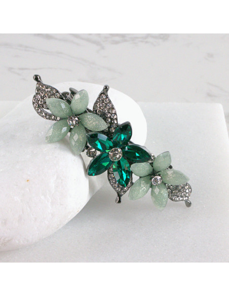 Klamra francuska 3 kwiatki z kryształkami Lolita Akcesoria