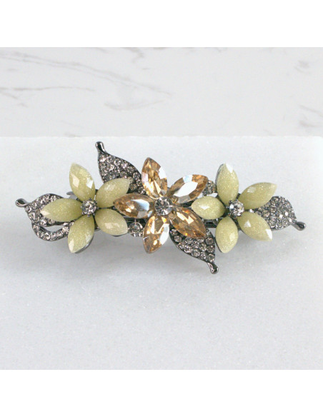 Klamra francuska 3 kwiatki z kryształkami Lolita Akcesoria