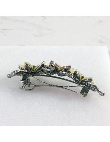 Klamra francuska 3 kwiatki z kryształkami...