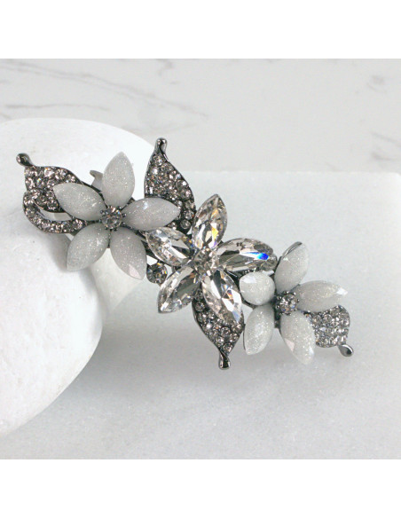 Klamra francuska 3 kwiatki z kryształkami Lolita Akcesoria