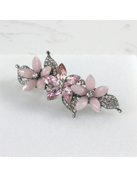 Klamra francuska 3 kwiatki z kryształkami Lolita Akcesoria