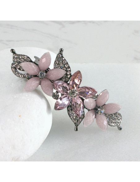 Klamra francuska 3 kwiatki z kryształkami Lolita Akcesoria