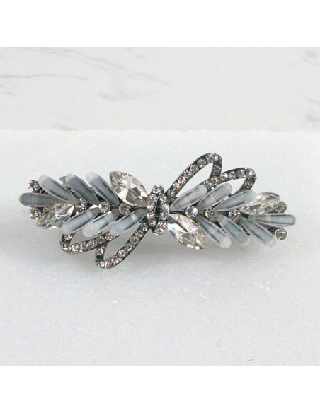 Klamra francuska kryształki i cyrkonia a'la kokarda Lolita Akcesoria