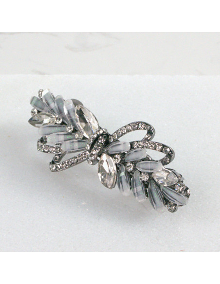 Klamra francuska kryształki i cyrkonia a'la kokarda Lolita Akcesoria