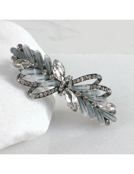 Klamra francuska kryształki i cyrkonia a'la kokarda Lolita Akcesoria