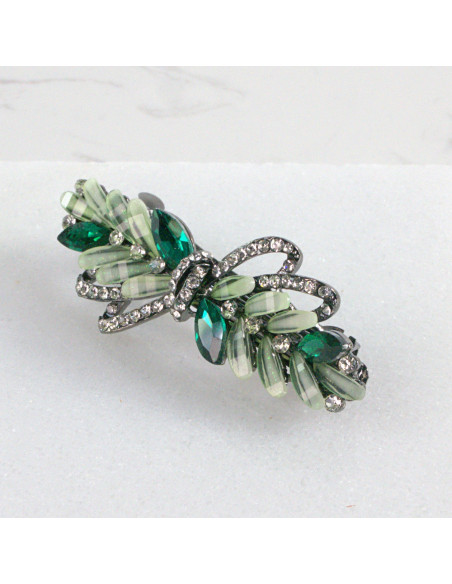 Klamra francuska kryształki i cyrkonia a'la kokarda Lolita Akcesoria