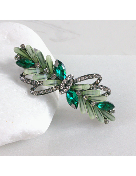 Klamra francuska kryształki i cyrkonia a'la kokarda Lolita Akcesoria