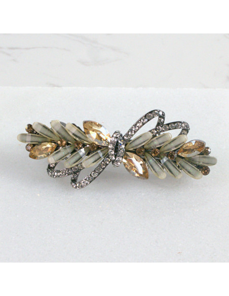 Klamra francuska kryształki i cyrkonia a'la kokarda Lolita Akcesoria