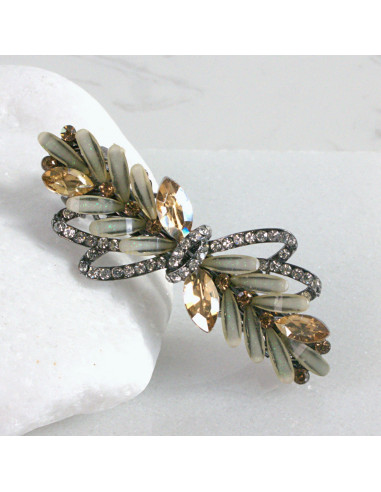 Klamra francuska kryształki i cyrkonia a'la...