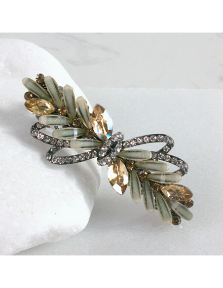 Klamra francuska kryształki i cyrkonia a'la kokarda Lolita Akcesoria