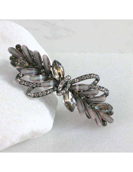 Klamra francuska kryształki i cyrkonia a'la kokarda Lolita Akcesoria