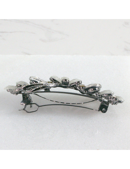 Klamra francuska kwiat z listkami kryształki Lolita akcesoria