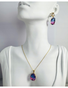 Komplet Naszyjnik z zawieszką STAL CHIRURGICZNA KOLCZYKI...